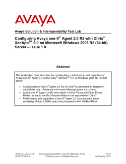 Configuring Avaya one-X Agent 2.0 R2 with Citrix XenApp 6.0 on