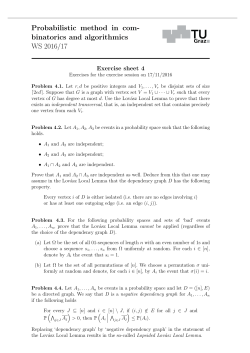 Probabilistic method in com- binatorics and algorithmics WS 2016/17
