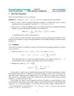 1 One-Way Functions