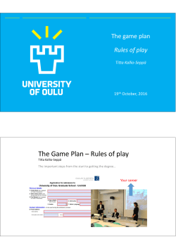 The Game Plan &ndash; Rules of play