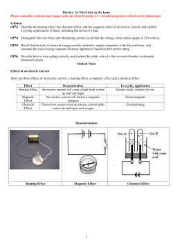 14. Electricity in the home