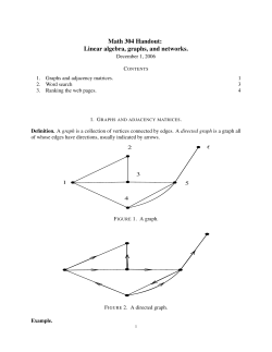 Math 304 Handout: Linear algebra, graphs, and