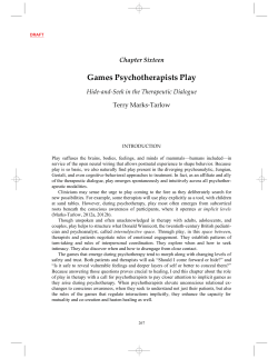 Games therapists play: Hide and seek in the - Terry Marks