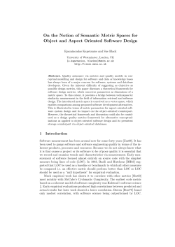 On the Notion of Semantic Metric Spaces for Object