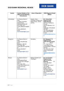 DCB BANK REGIONAL HEADS