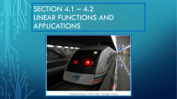 Section 1.3 * Linear Functions, Slope and Applications