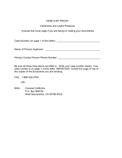HERE`S MY PROOF Citizenship and Lawful Presence