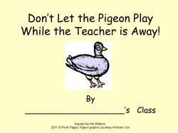 Don`t Let the Pigeon Play When the Teacher is Away! - Pre