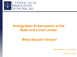 Immigration Enforcement at the State and Local Levels