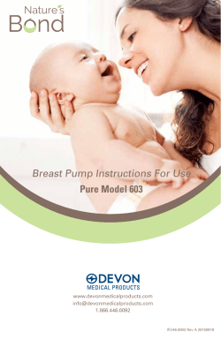 Breast Pump Instructions For Use Pure Model 603