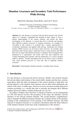 LNCS 4562 - Situation Awareness and Secondary