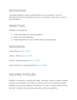 activity: solving puzzles