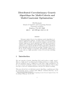 Distributed Coevolutionary Genetic Algorithms for Multi
