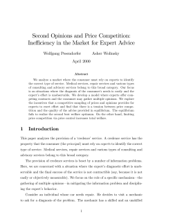 Second Opinions and Price Competition