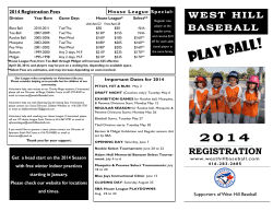 PLAY ball! - West Hill Baseball