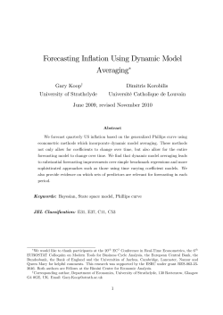 Forecasting Inflation Using Dynamic Model Averaging"