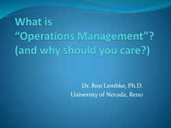 Operations Management MGRS 352