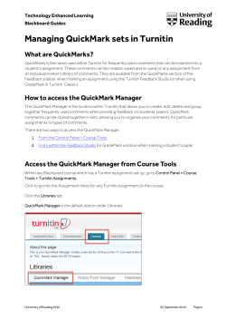 Managing QuickMark sets in Turnitin - Blackboard Learn