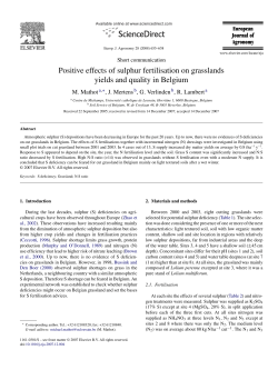 Positive effects of sulphur fertilisation on grasslands yields and