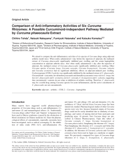 Comparison of Anti-inflammatory Activities of Six Curcuma