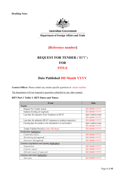 Aid Request for Tender Template - Department of Foreign Affairs