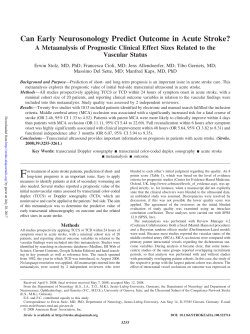 Can Early Neurosonology Predict Outcome in Acute