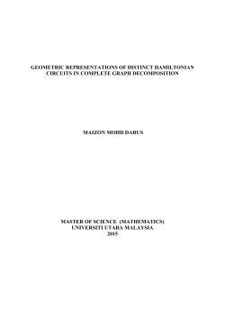 geometric representationS OF distinct hamiltonian circuits in