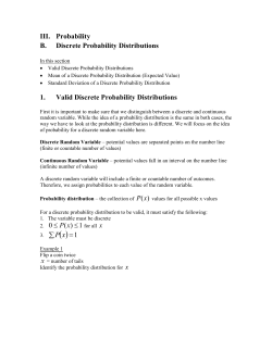 III. B. Discrete Probability Distributions
