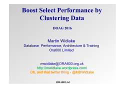Boost Select Performance by Clustering Data