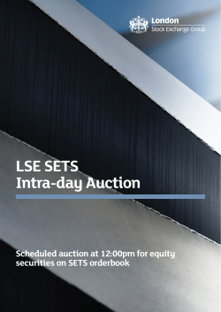 LSE SETS Intra-day Auction