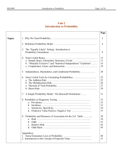 Unit 2 Introduction to Probability