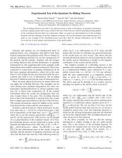 Experimental Test of the Quantum No-Hiding Theorem