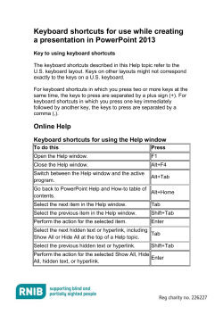 PowerPoint 2013 keyboard shortcuts
