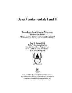 Java Fundamentals Iand II
