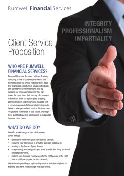 Client Service Proposition - Rumwell Financial Services