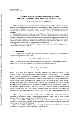 Dynamic Programming Conditions for Partially Observable