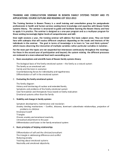 Seminar Participants - Programs in Bowen Theory