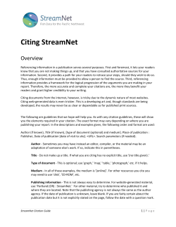 Citing StreamNet