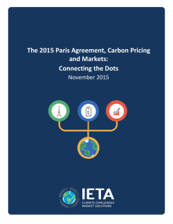 The 2015 Paris Agreement, Carbon Pricing and Markets