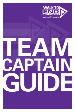 Team Captain Guide - Alzheimer`s Association