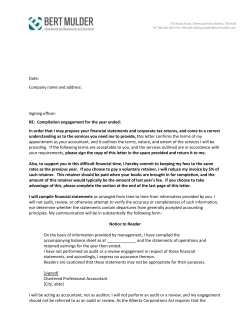 Corporate engagement letter