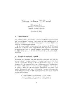 Notes on the Lemur TFIDF model 1 Introduction 2