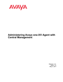 Administering Avaya one-X® Agent with Central