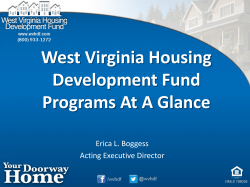 West Virginia Housing Development Fund Programs At A Glance