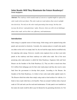 Solar Roads: Will They Illuminate the Future Roadways?