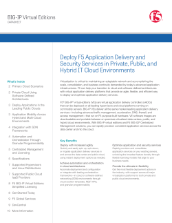 BIG-IP Virtual Editions Datasheet