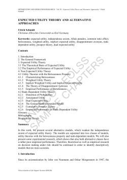 Expected Utility Theory and Alternative Approaches