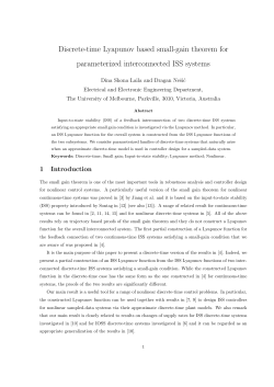 Lyapunov based small-gain theorem for parameterized discrete