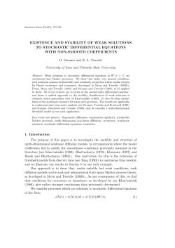 existence and stability of weak solutions to stochastic differential