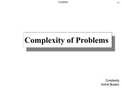 Time Complexity of Problems I
